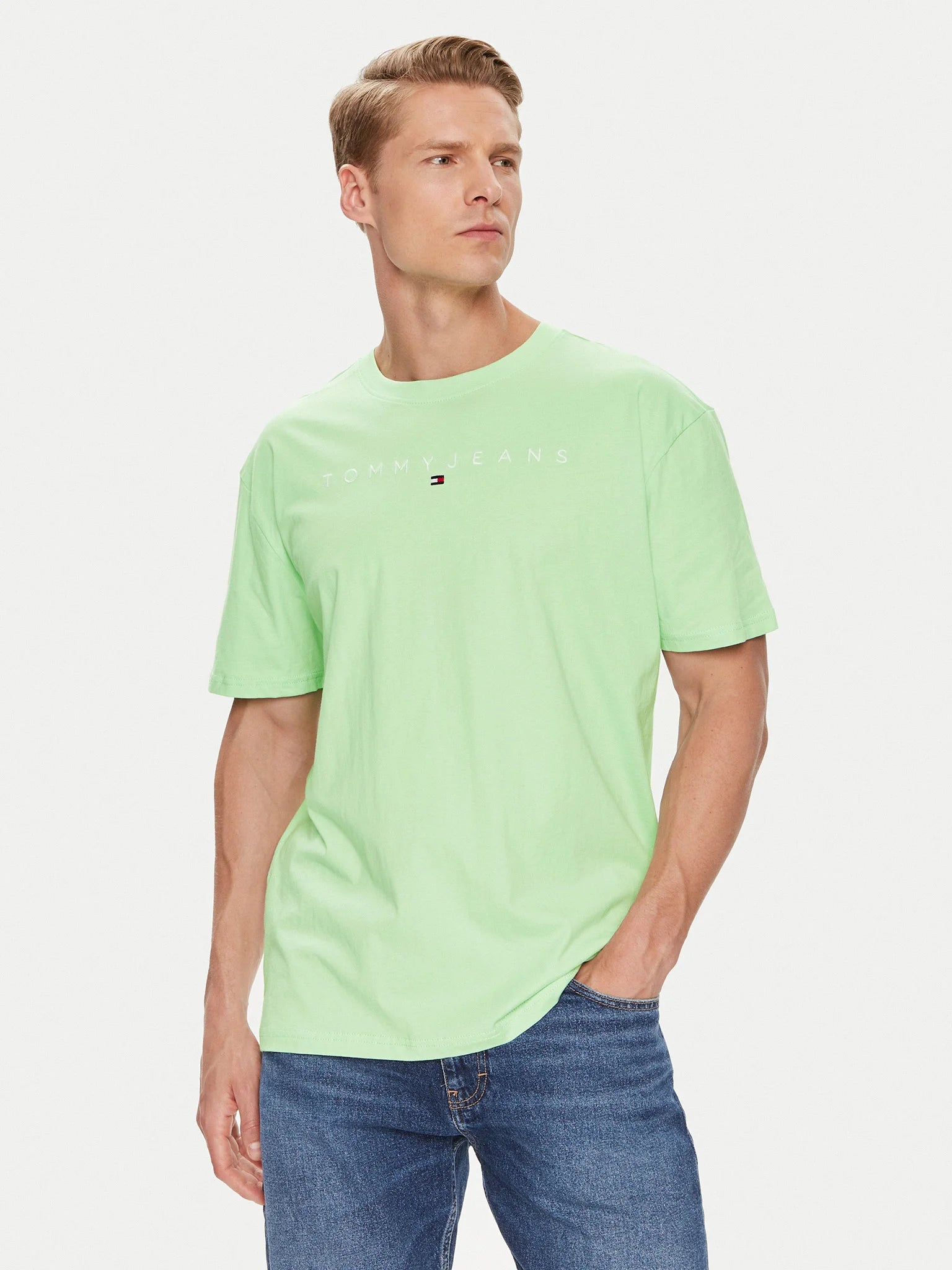 Tommy Jeans | T-Shirt Linear Logo Regular Fit | LXY Opal Green