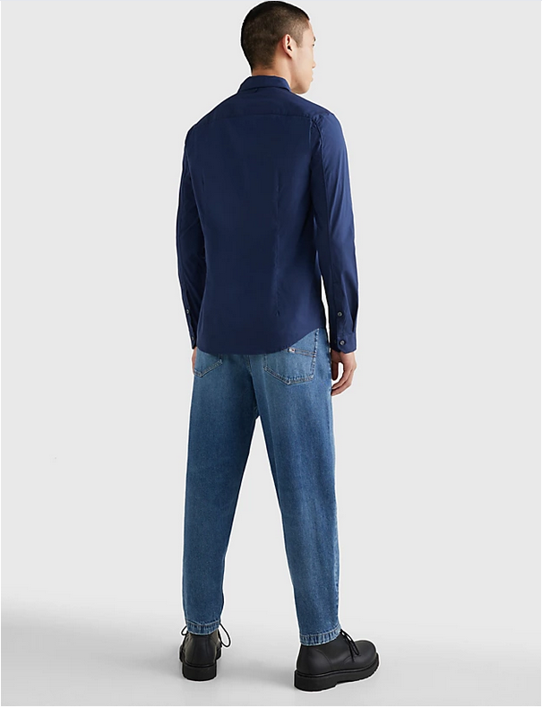 Tommy Jeans | Slim Fit Hemd mit Stretch | blau