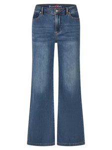 Buena Vista | Wide Leg Stretch Denim Jeans | 377 dark blue