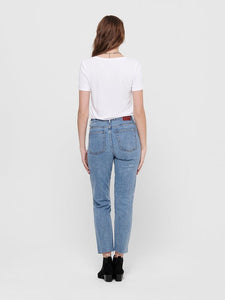 ONLY | EMILY HIGH WAIST CROPPED - Straight Fit | lightblue