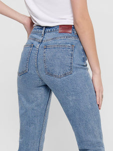 ONLY | EMILY HIGH WAIST CROPPED - Straight Fit | lightblue