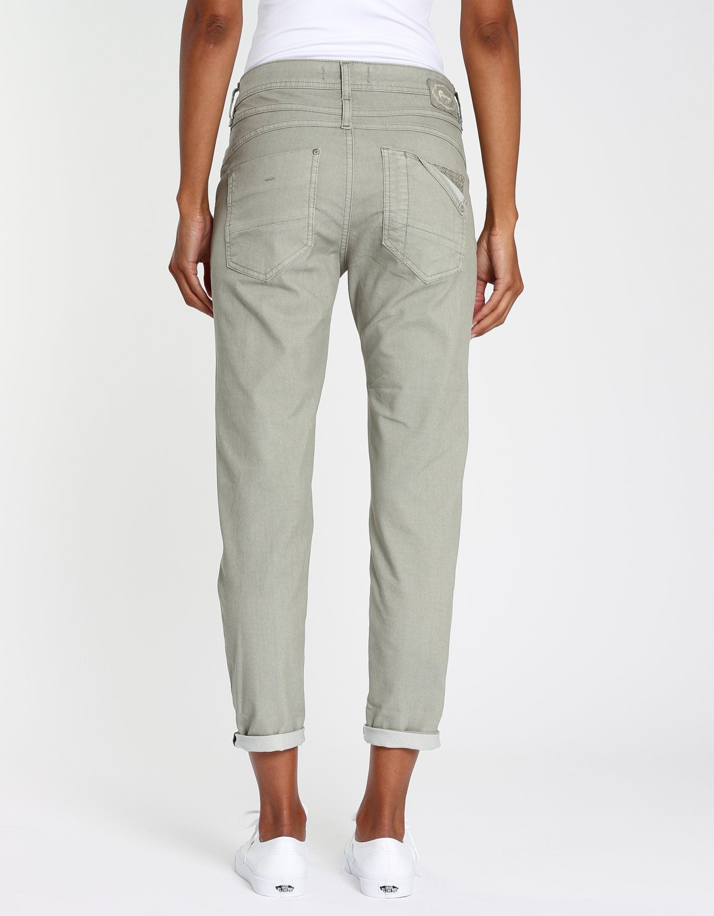 GANG | 94Amelie Cargo cropped - relaxed fit Hose | 6614 olive