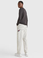 Lade das Bild in den Galerie-Viewer, Tommy Jeans | Geripptes Langarm Shirt aus Bio-Baumwolle | 078 schwarz
