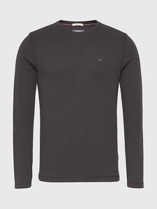 Tommy Jeans | Geripptes Langarm Shirt aus Bio-Baumwolle | 078 schwarz