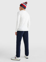 Lade das Bild in den Galerie-Viewer, Tommy Jeans | Geripptes Langarm Shirt aus Bio-Baumwolle | 100 weiss
